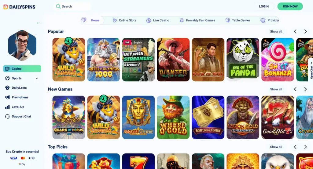 Dailyspins Casino Games