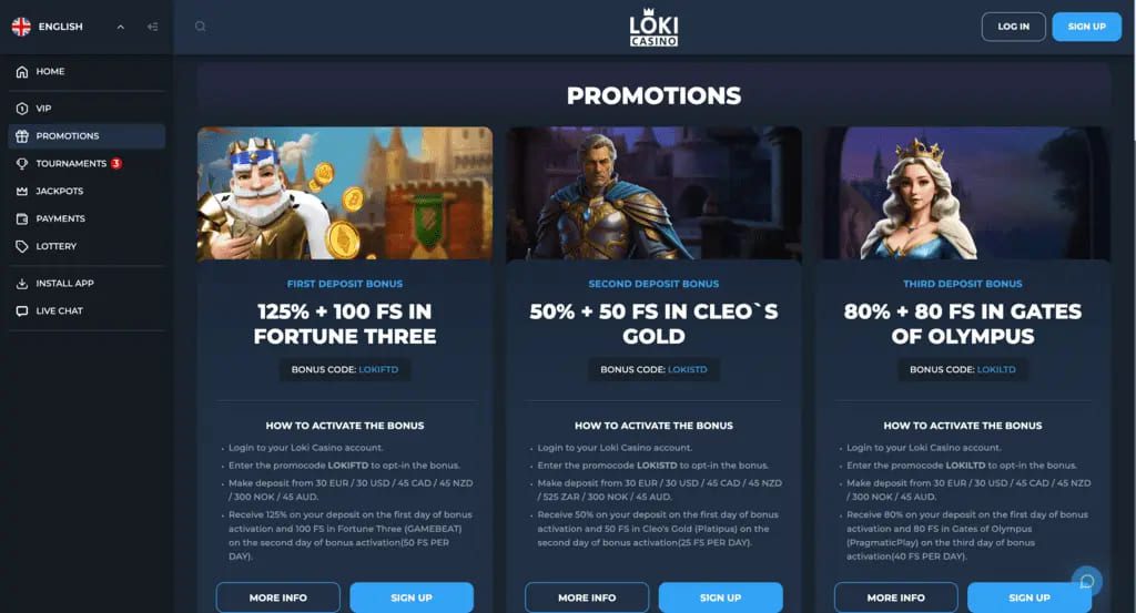Loki Casino Bonuses