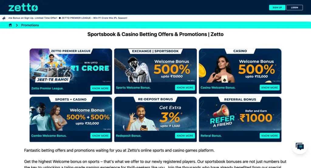 Zetto Casino Bonuses
