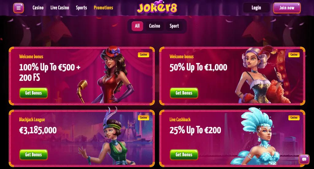 Joker8 Casino Bonuses