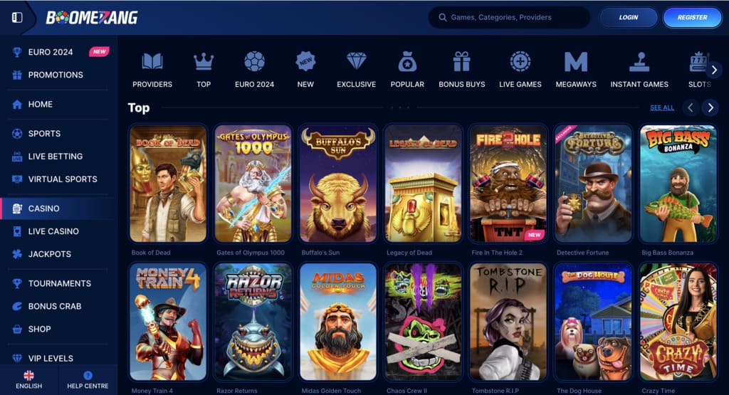 Boomerang-Bet Casino Games