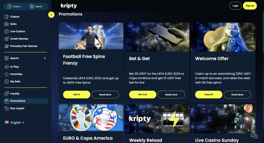 Kripty Casino Bonuses