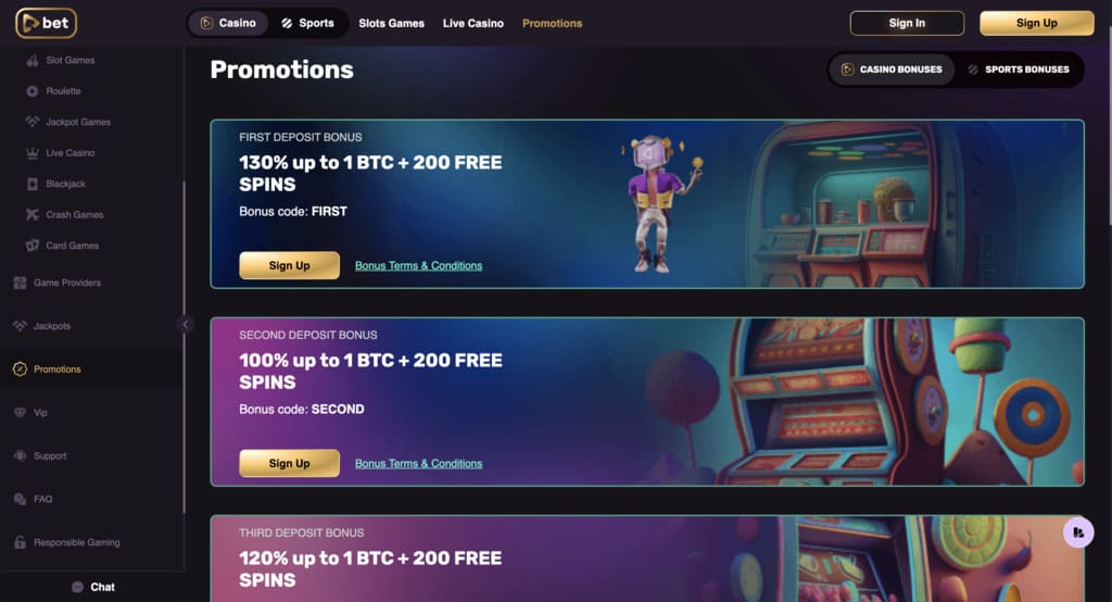 Playbet.io Casino Bonuses