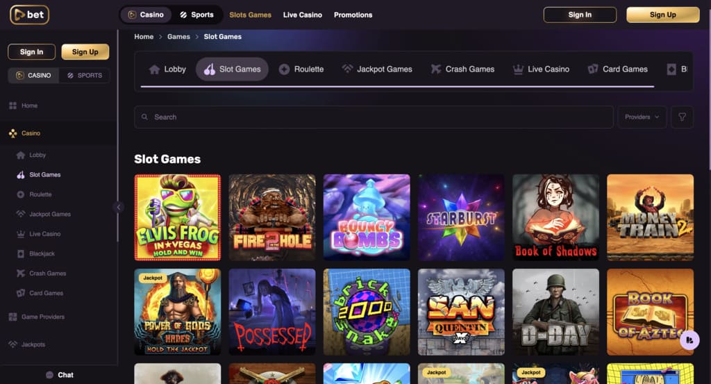 Playbet.io Casino Games