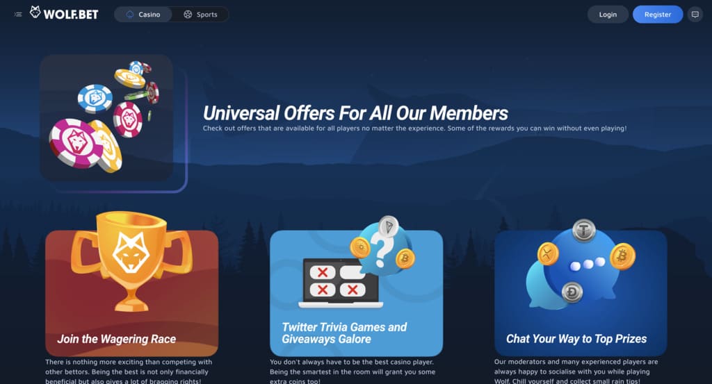 Wolfbet Casino Bonuses