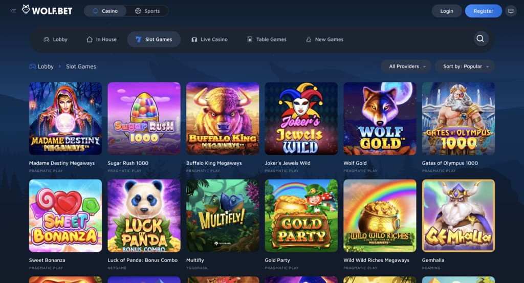 Wolfbet Casino Games