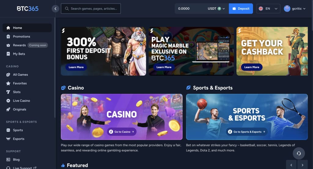 BTC365 Casino Review