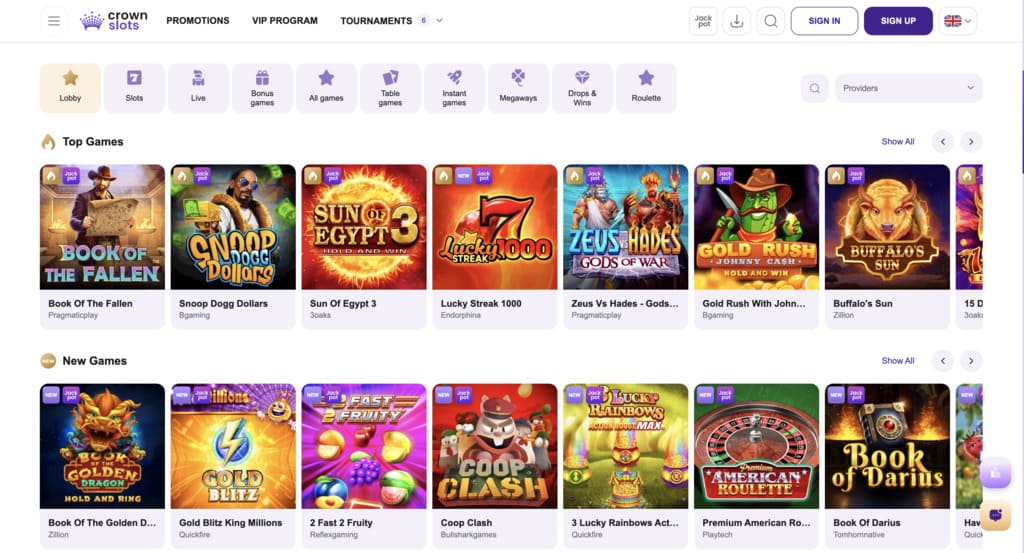 CrownSlots Casino Games