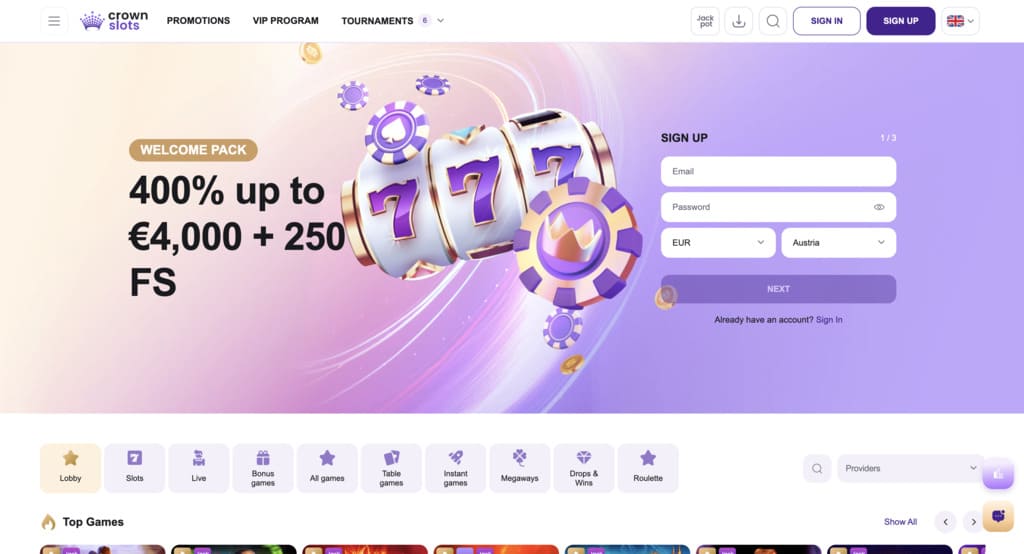 CrownSlots Casino Review