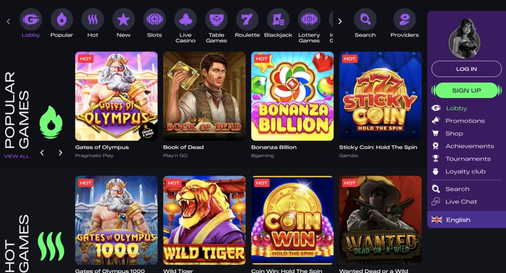 GlitchSpin Casino Games
