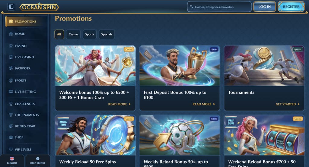 OceanSpin Casino Bonuses