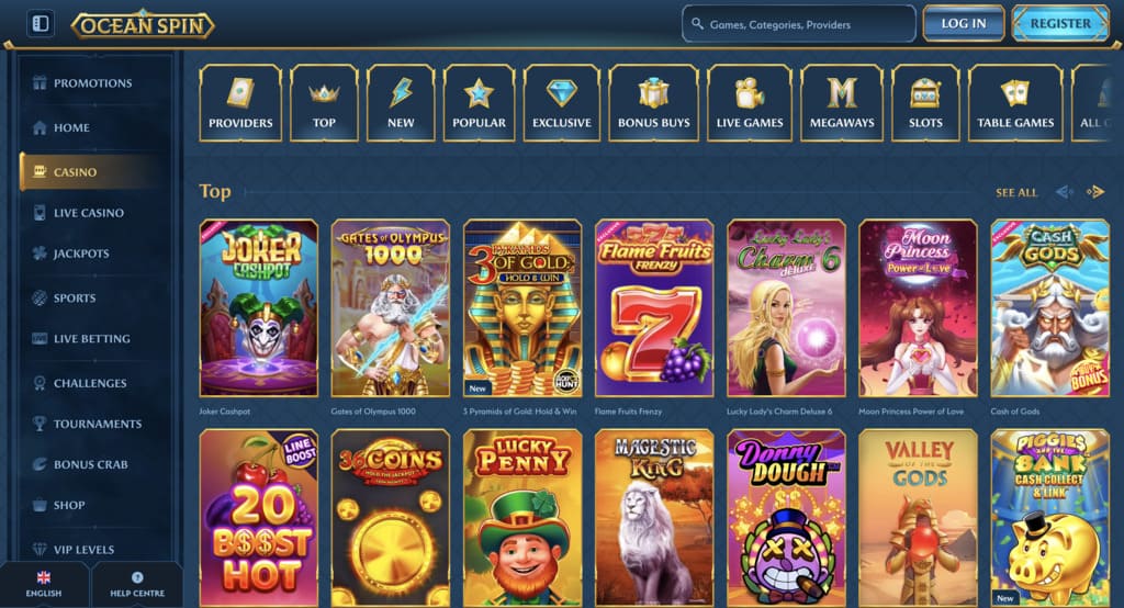 OceanSpin Casino Games