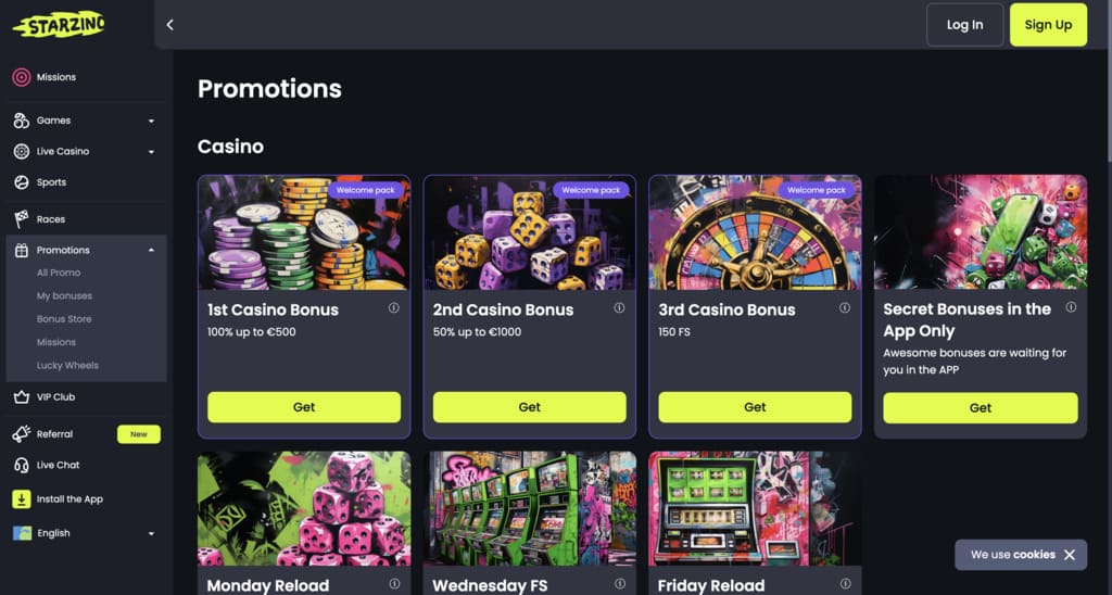 Starzino Casino Bonuses