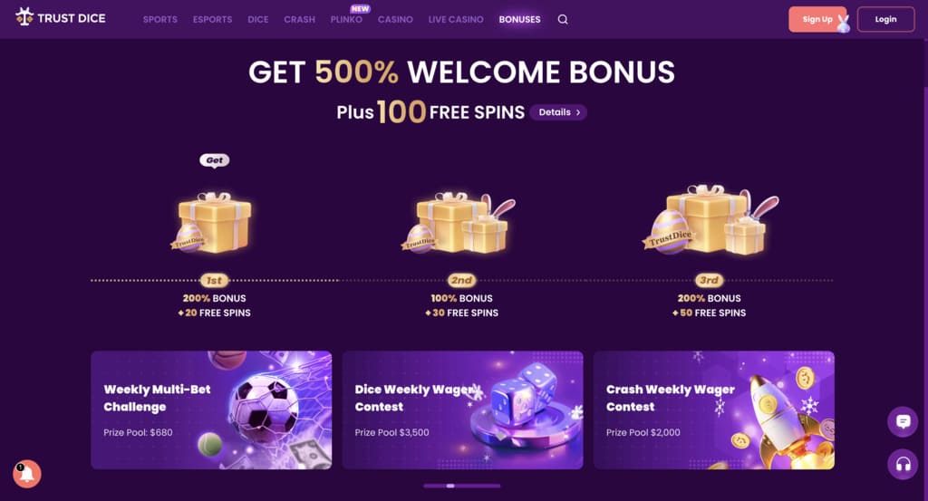 TrustDice Casino Bonuses
