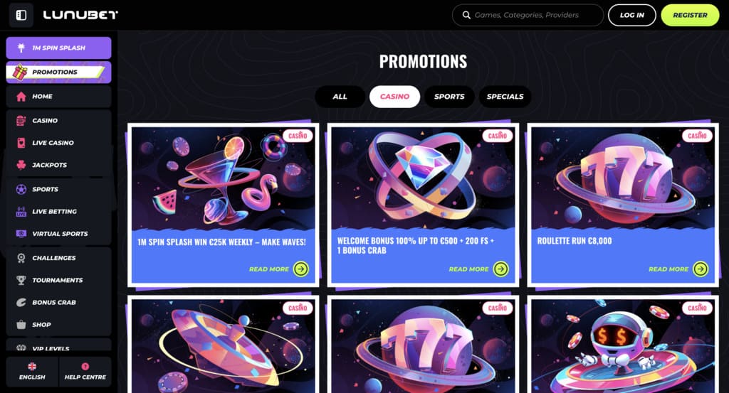 LunuBet Casino Bonuses