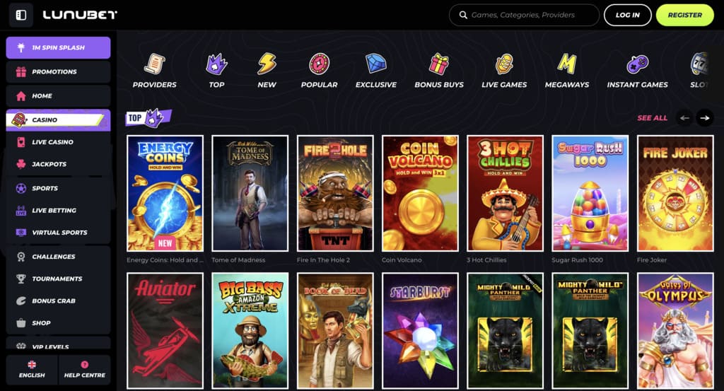 LunuBet Casino Games