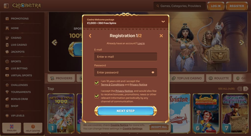 Cleobetra Sign Up