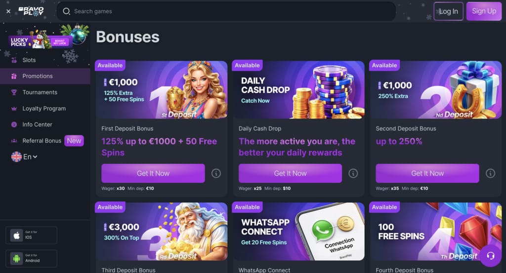 BravoPlay Bonuses