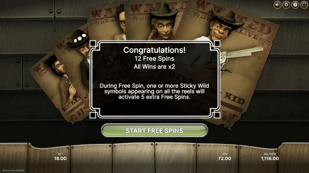 Dead or Alive Slot Free Spins