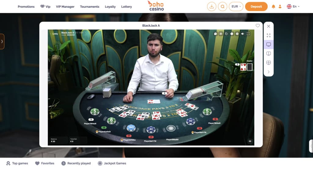 Boho Live Blackjack