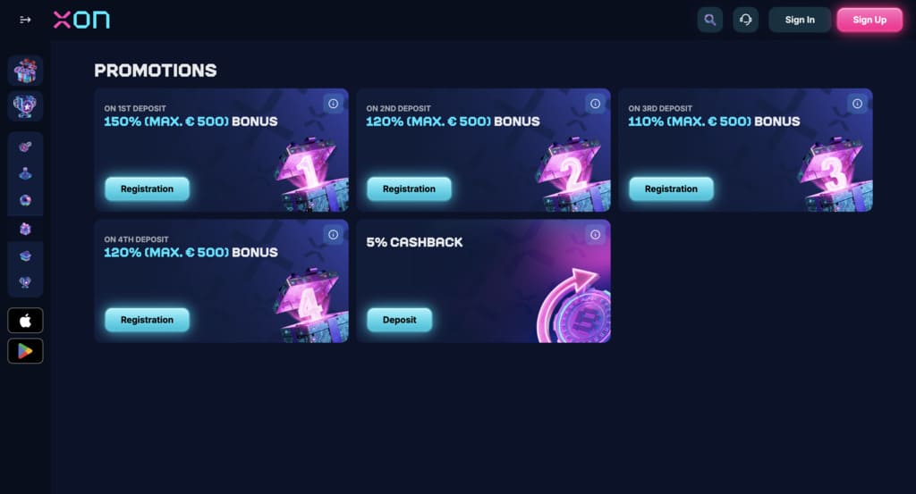 Xon Bet Casino Bonuses