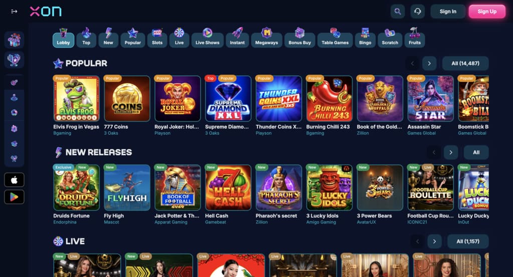 Xon Bet Casino Games