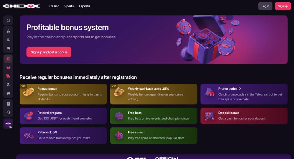Chexx Casino Bonuses