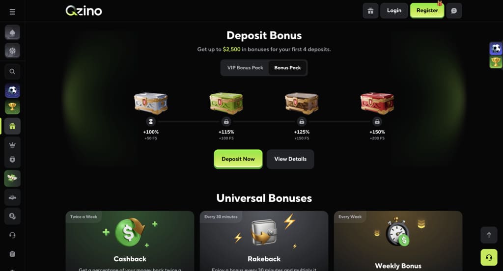 Qzino Casino Bonuses